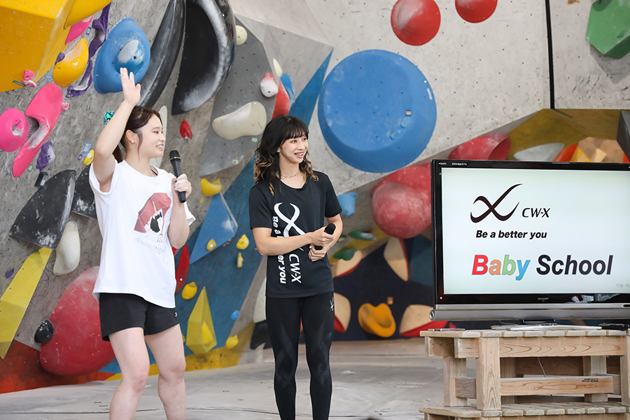 Team CW-Xの石井未来さん（右）も参加しBaby Schoolを実施【写真：山田智子】 