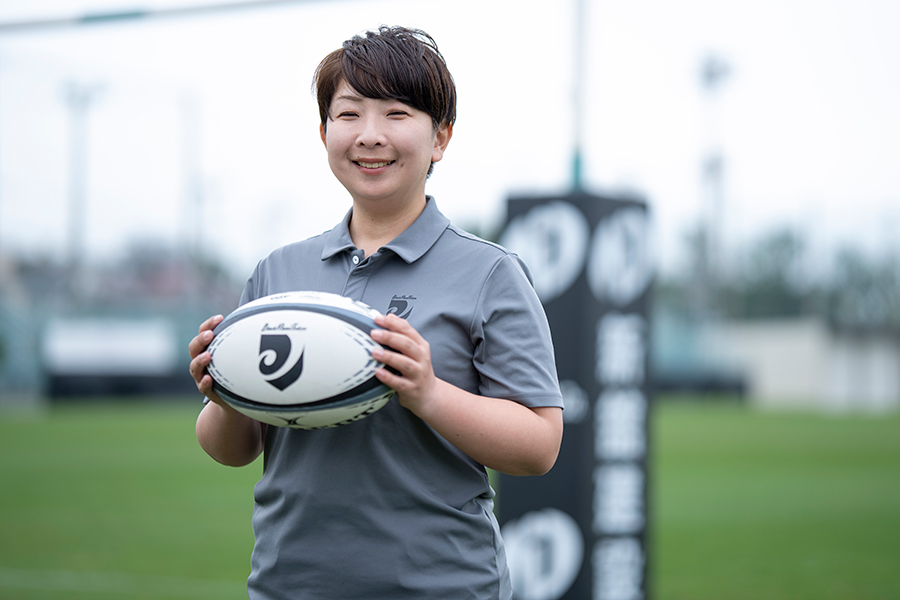 リコーブラックラムズ東京広報担当・野田朝子さん【写真：増田美咲】
