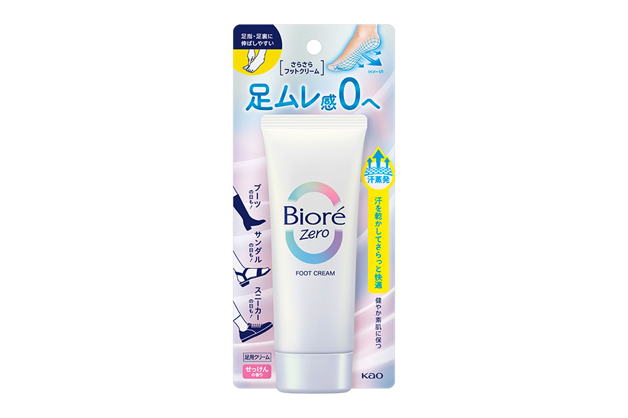 部活後、足を洗ったらコレで汗蒸れをケア。クリームなのに、塗るだけでさらさら足をキープ。ビオレZero さらさらフットクリーム70g ¥900(編集部調べ)/花王